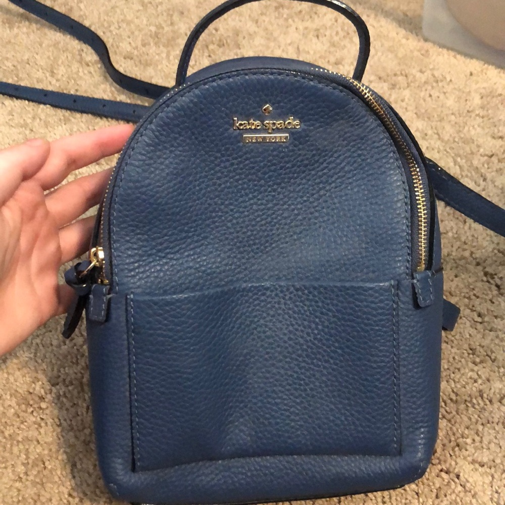 Kate Spade mini blue backpack.